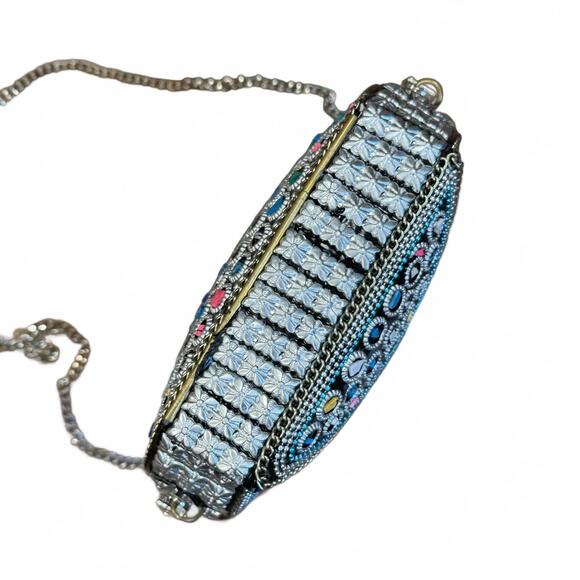 NEW RAMLA women\'s mosaic purse in silver